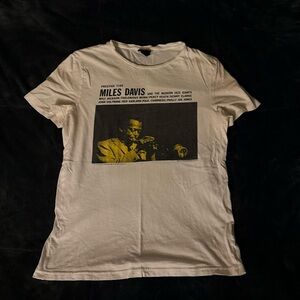 H&M White Miles Davis Graphic Tee